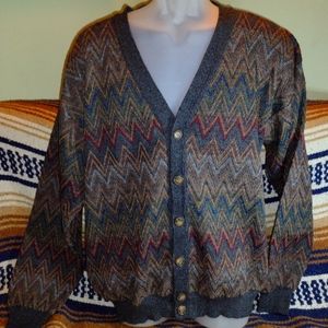 * VINTAGE * Triscots St. Raphael Cardigan 1970 - 1980's Beautiful Design!